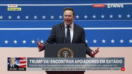 Elon Musk faz discurso efusivo em arena onde estão apoiadores de Trump em Washington
