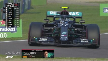 Bottas supera Hamilton no fim e crava a pole com 1m13s609 no GP da Emilia-Romagna Bottas supera Hamilton no fim e crava a pole com 1m13s609 no GP da Emilia-Romagna