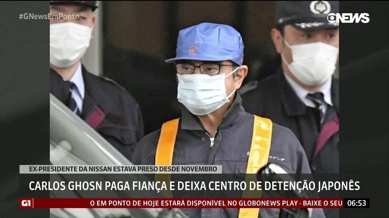 Carlos Ghosn paga fiança e deixa centro de detenção japonês Carlos Ghosn paga fiança e deixa centro de detenção japonês